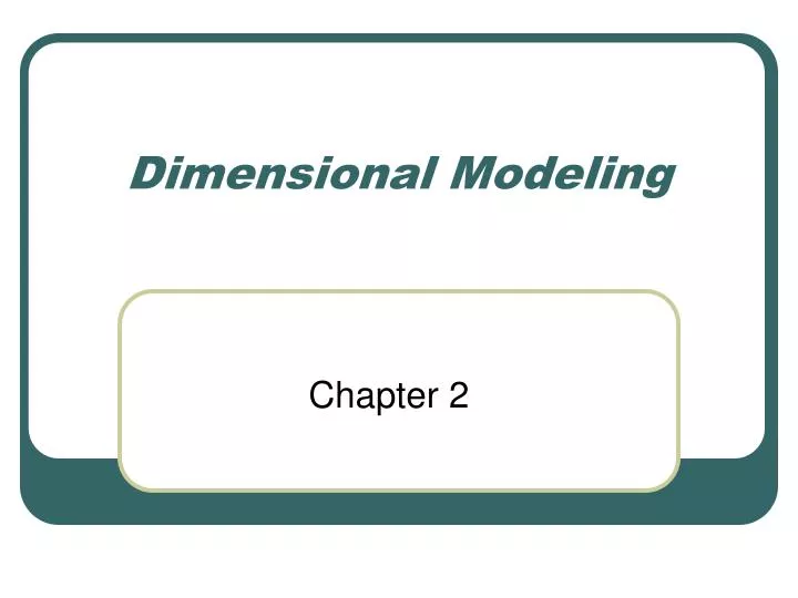 dimensional modeling