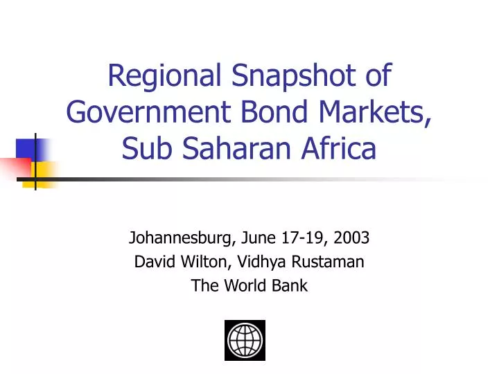 regional snapshot of government bond markets sub saharan africa