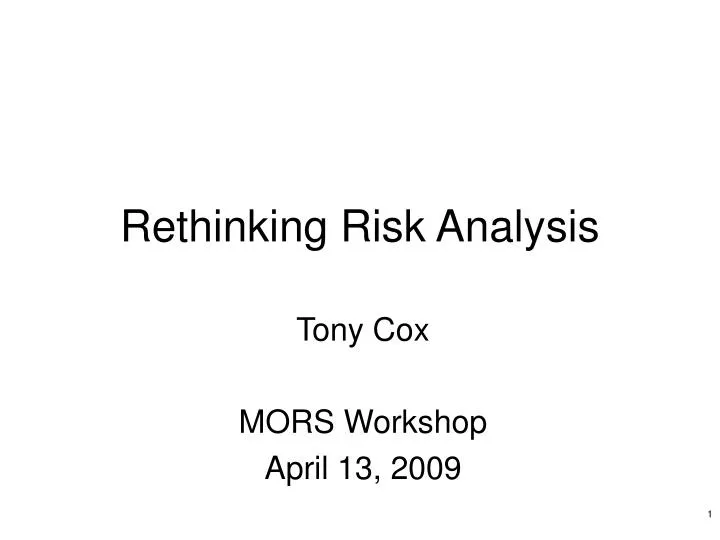 rethinking risk analysis