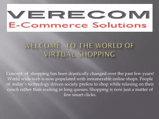 Welcome to the world of online shopping