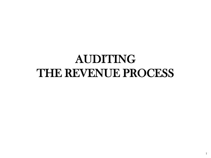 auditing the revenue process