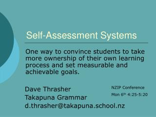 Self-Assessment Systems