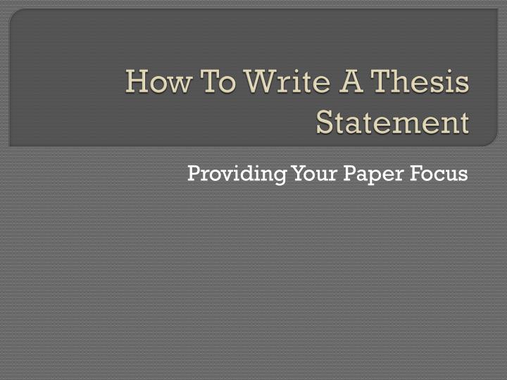 how to write a thesis statement