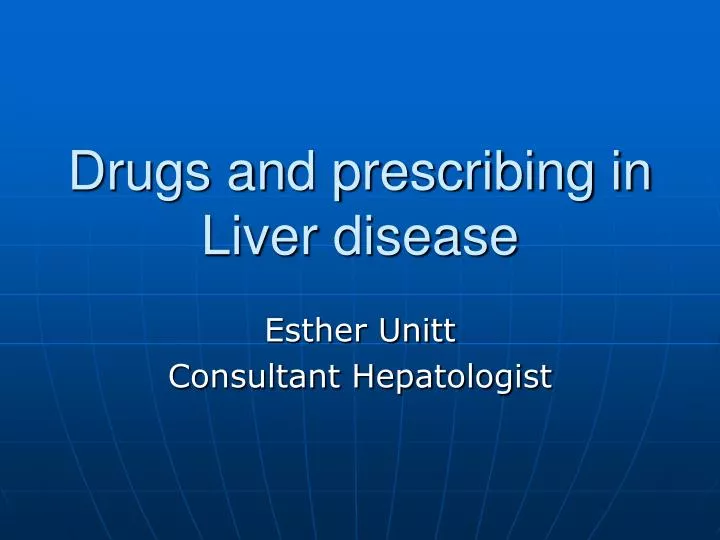 drugs and prescribing in liver disease