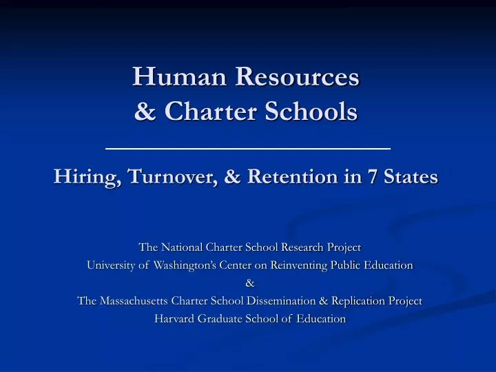 human resources charter schools hiring turnover retention in 7 states