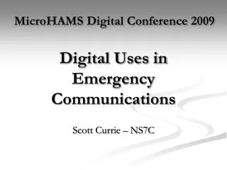 Digital Uses in Emergency Communications