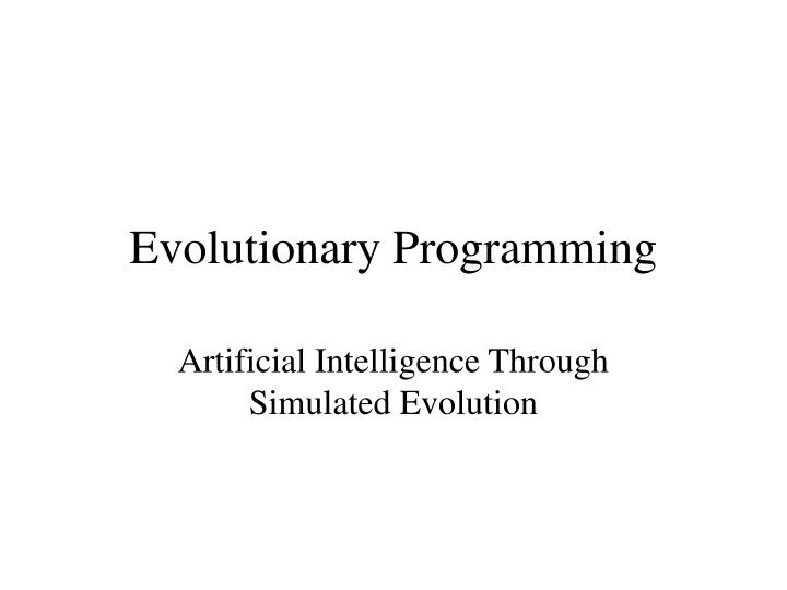 evolutionary programming