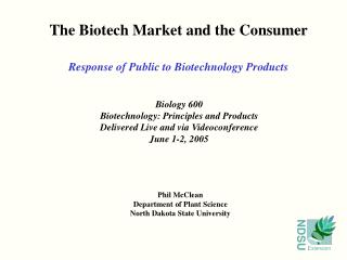 The Biotech Market and the Consumer