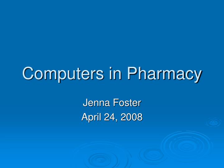 computers in pharmacy