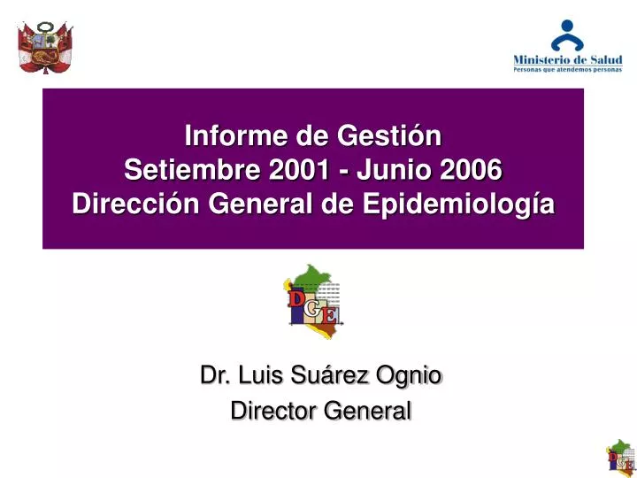 informe de gesti n setiembre 2001 junio 2006 direcci n general de epidemiolog a