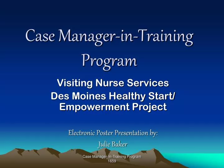 case manager in training program