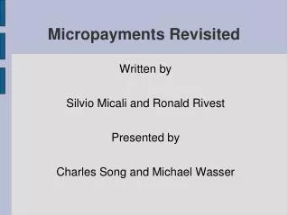 Micropayments Revisited
