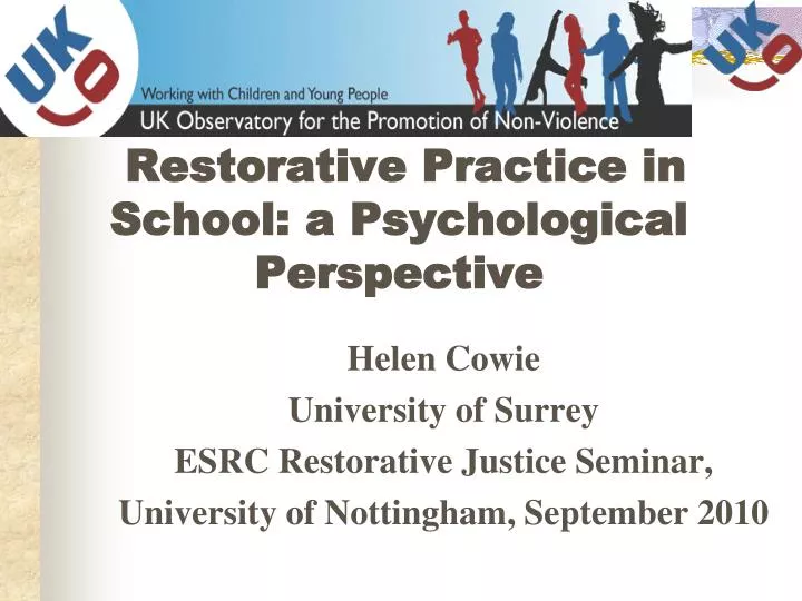 restorative practice in school a psychological perspective