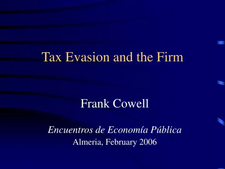 tax evasion and the firm