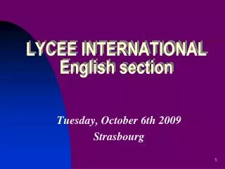 LYCEE INTERNATIONAL English section