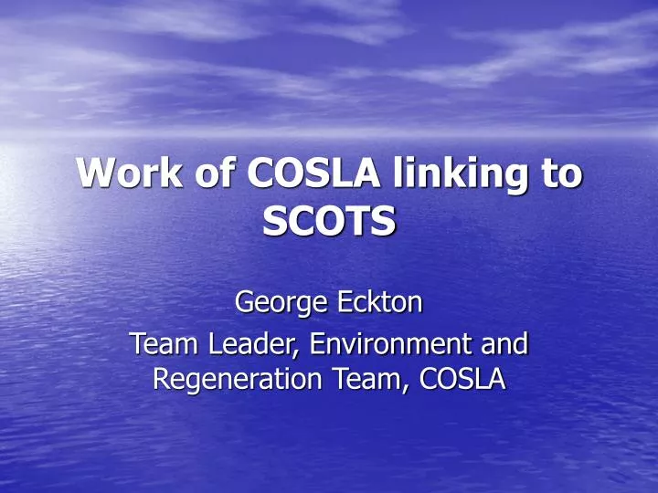 work of cosla linking to scots