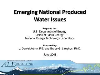 Emerging National Produced Water Issues