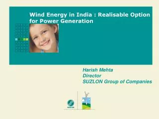 Wind Energy in India : Realisable Option for Power Generation