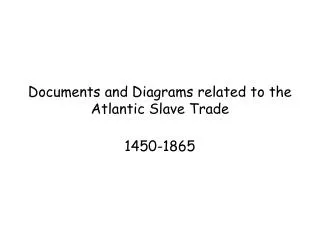 Documents and Diagrams related to the Atlantic Slave Trade