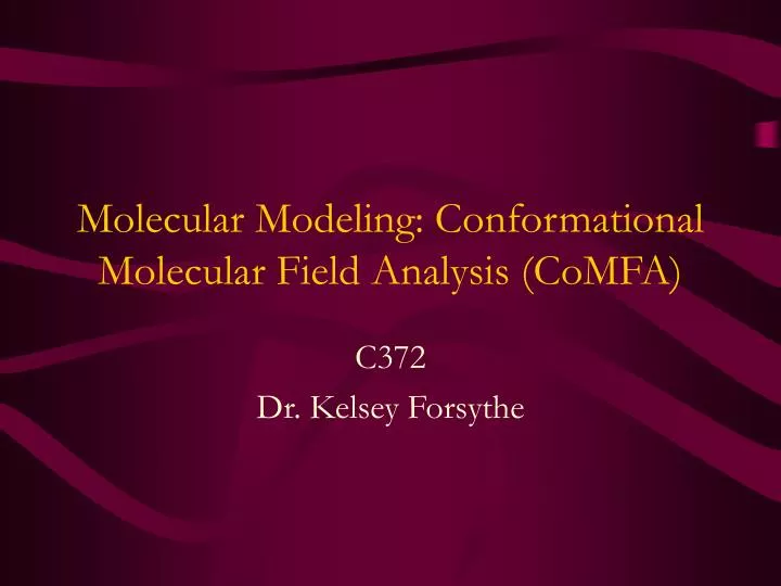 molecular modeling conformational molecular field analysis comfa