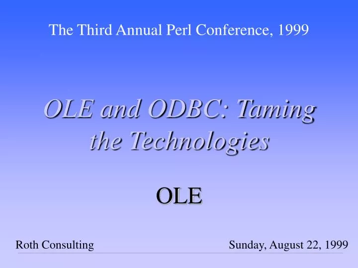 ole and odbc taming the technologies