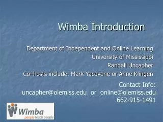 Wimba Introduction