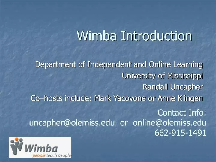 wimba introduction