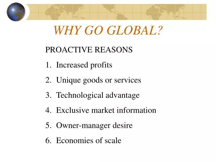 why go global
