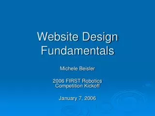 Website Design Fundamentals
