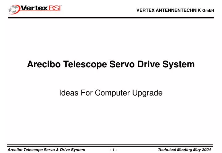 arecibo telescope servo drive system