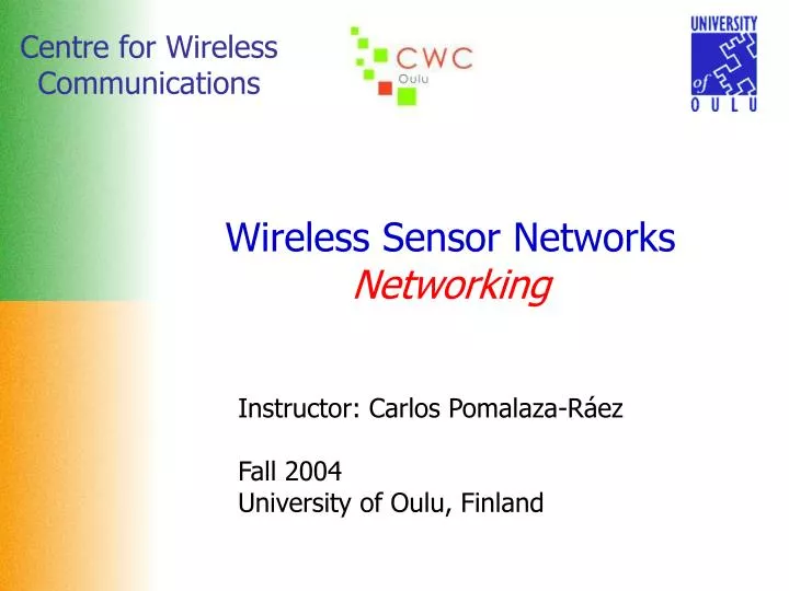 wireless sensor networks networking