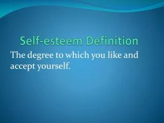 Self-esteem Definition
