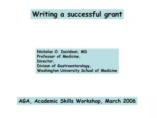 Writing a successful grant