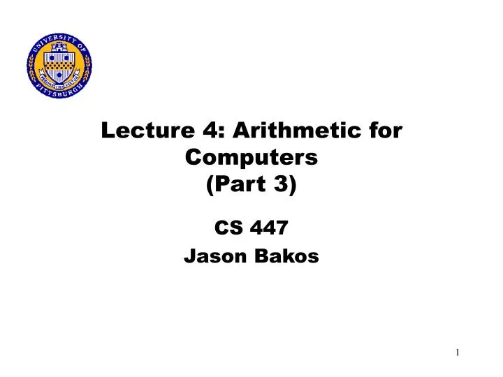 lecture 4 arithmetic for computers part 3