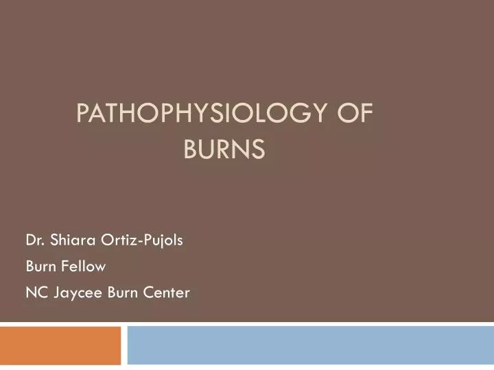 pathophysiology of burns