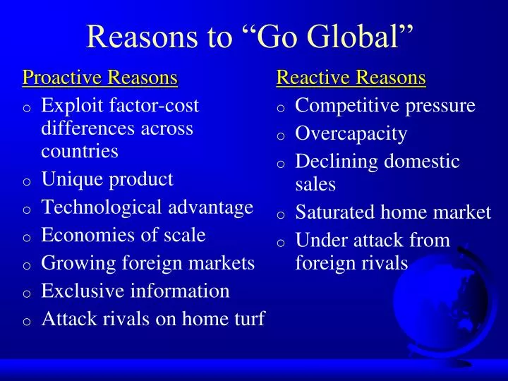 reasons to go global