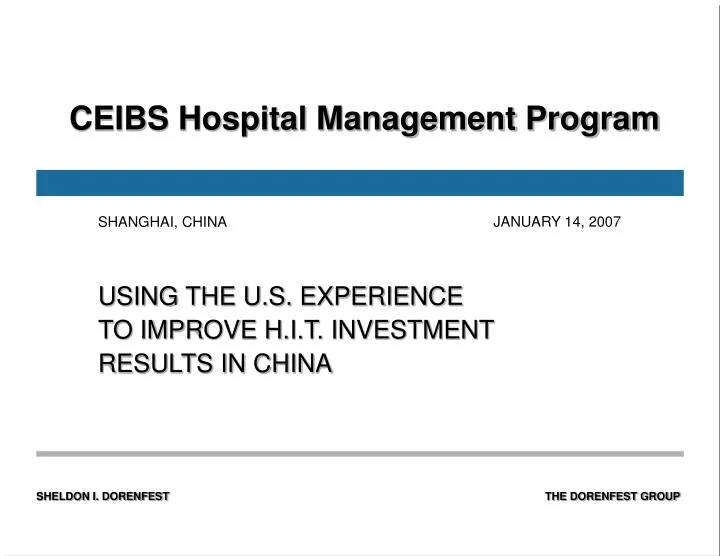 ceibs hospital management program