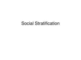 social stratification