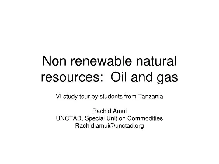 non renewable natural resources oil and gas