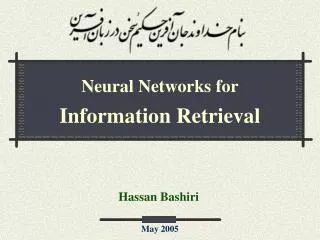 Neural Networks for Information Retrieval