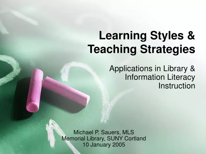 learning styles teaching strategies