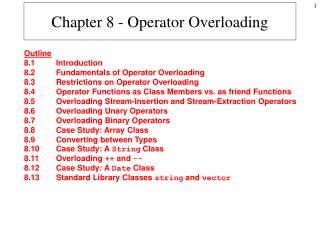 Chapter 8 - Operator Overloading