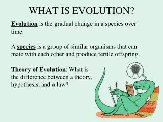 WHAT IS EVOLUTION?