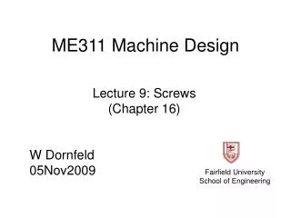ME311 Machine Design