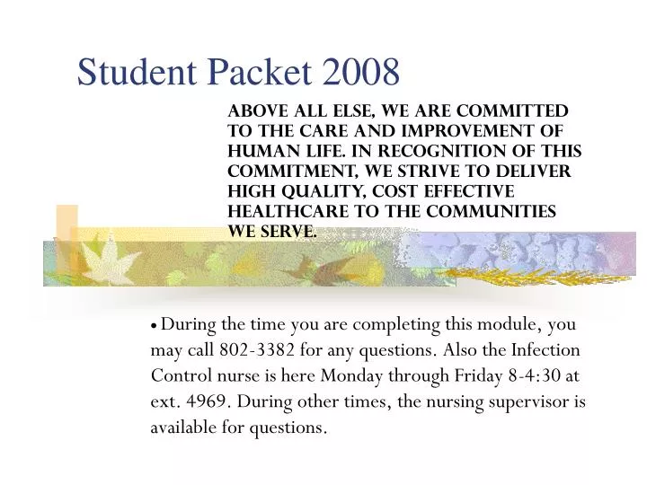 student packet 2008