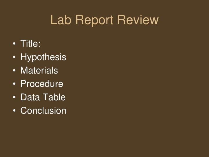 lab report review