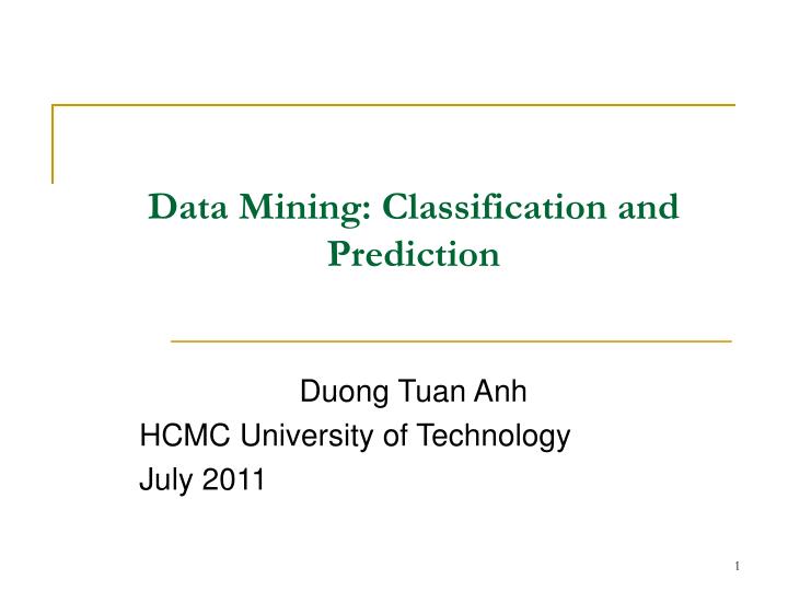 data mining classification and prediction