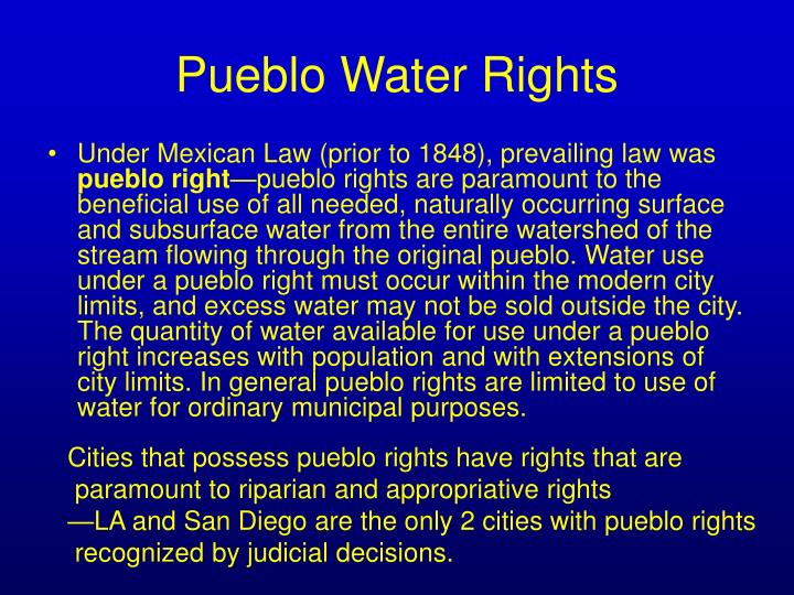 pueblo water rights