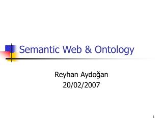 Semantic Web &amp; Ontology