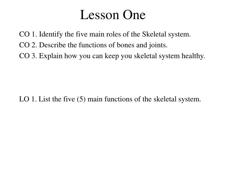 lesson one